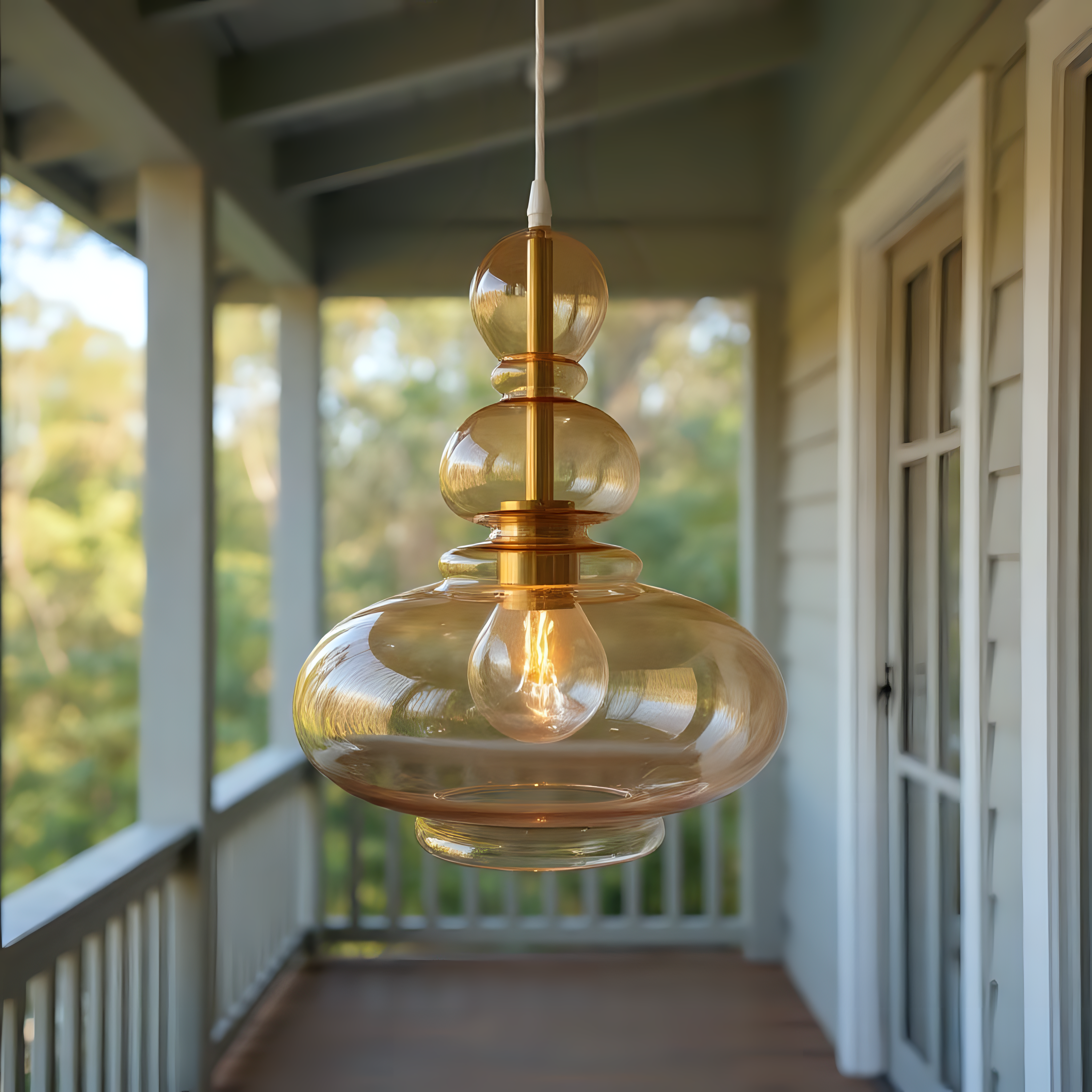 Amber Glass Pendant Light